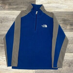 The North Face Blue Gray Boys Small 1/4 Zip Mock Pullover Fleece Gorpcore Jacket